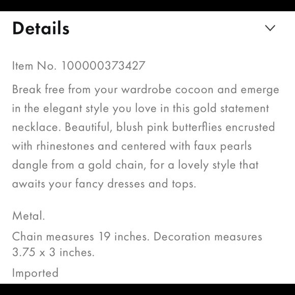 Elegant statement butterfly necklace - Picture 3 of 4